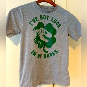 “I’VE GOT LUCK IN MY BONES” Dinosaur T-shirt